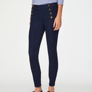 NWT Loft Modern Sailor Skinny Jeans in Dark Rinse